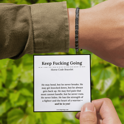 Keep F♡cking Going - Morse Code Bracelet