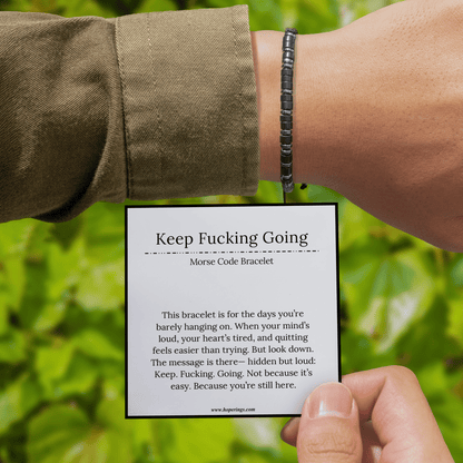 Keep F♡cking Going - Morse Code Bracelet