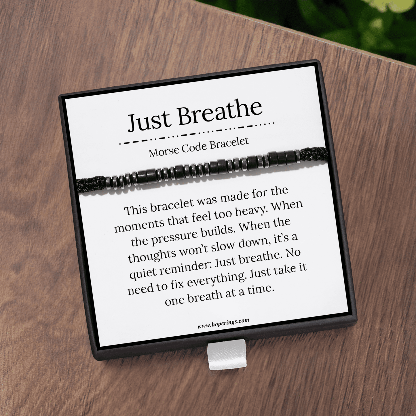 Just Breathe - Morse Code Bracelet