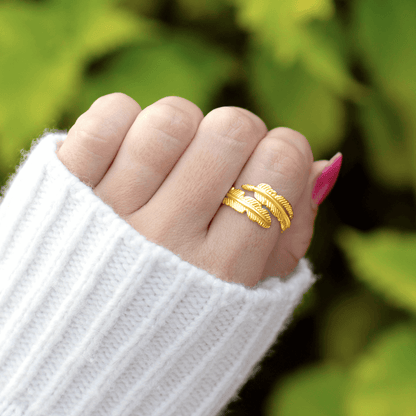 Gold Feather From An Angel Ring