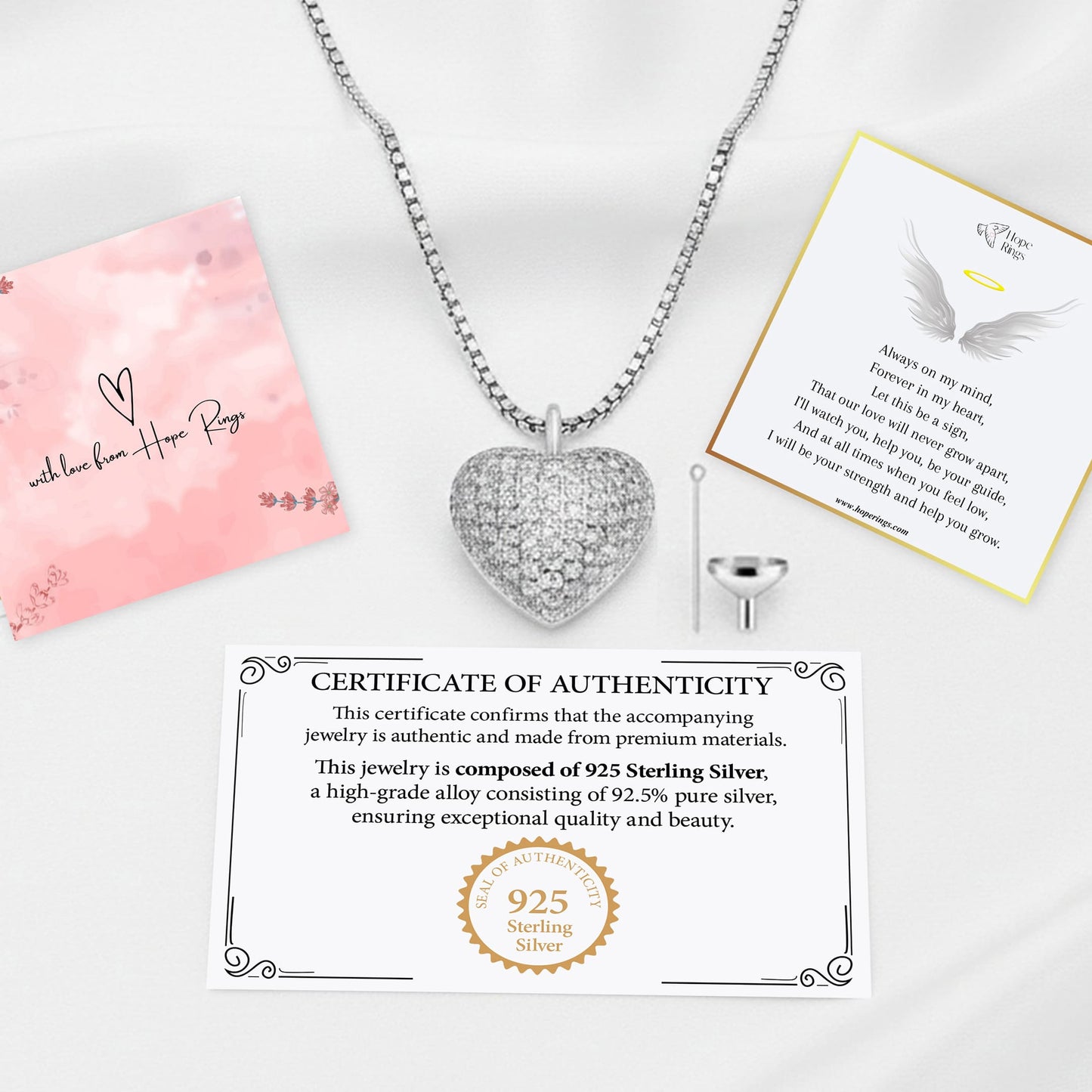 Forever In My Heart Urn Necklace - 925 Sterling Silver