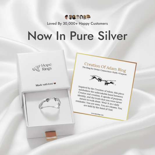 Creation Of Adam Ring - Pure Silver