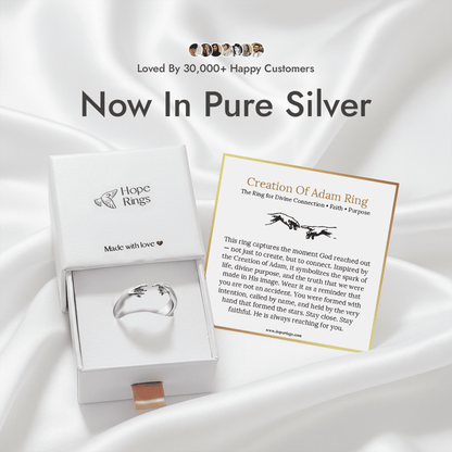 Creation Of Adam Ring - Pure Silver