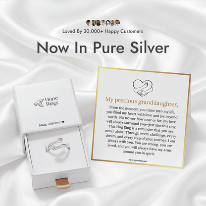 To My Granddaughter - Hug Ring (Pure Silver)