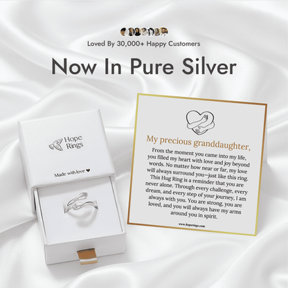 To My Granddaughter - Hug Ring (Pure Silver)