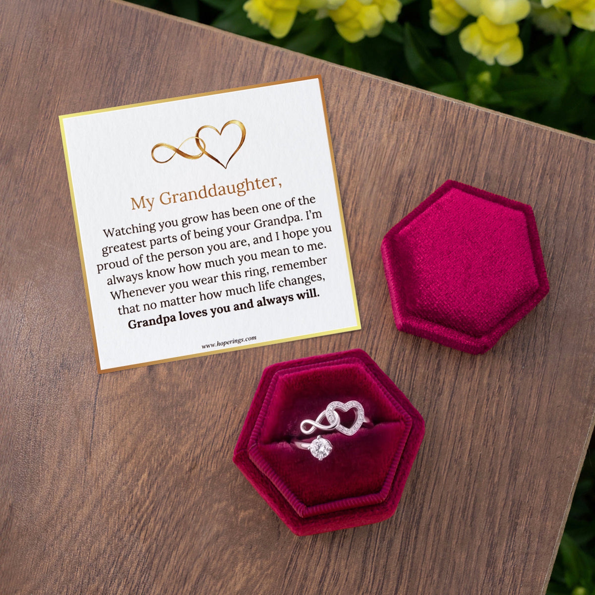 Grandpa & Granddaughter Forever Love Ring