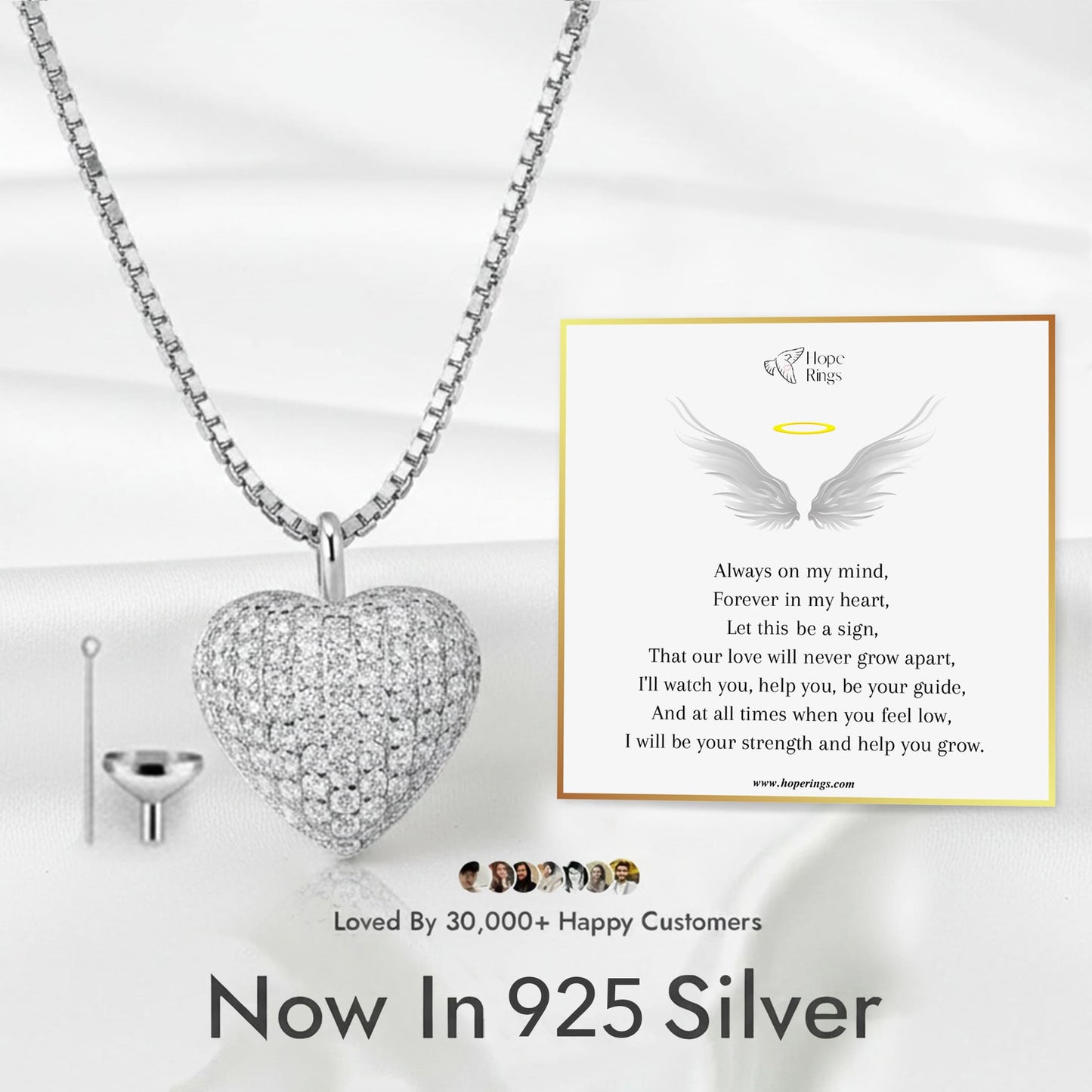 Forever In My Heart Urn Necklace - 925 Sterling Silver