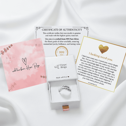 I F♡cking Need You Ring - Pure Silver