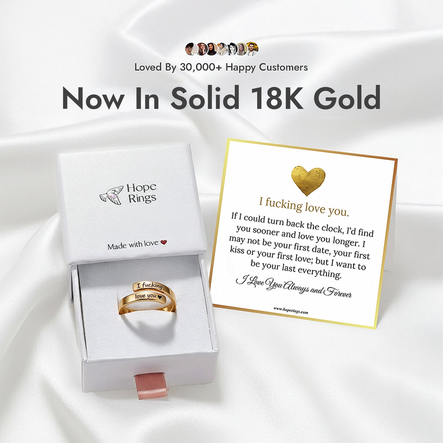 I F♡cking Love You Ring - Solid 18K Gold