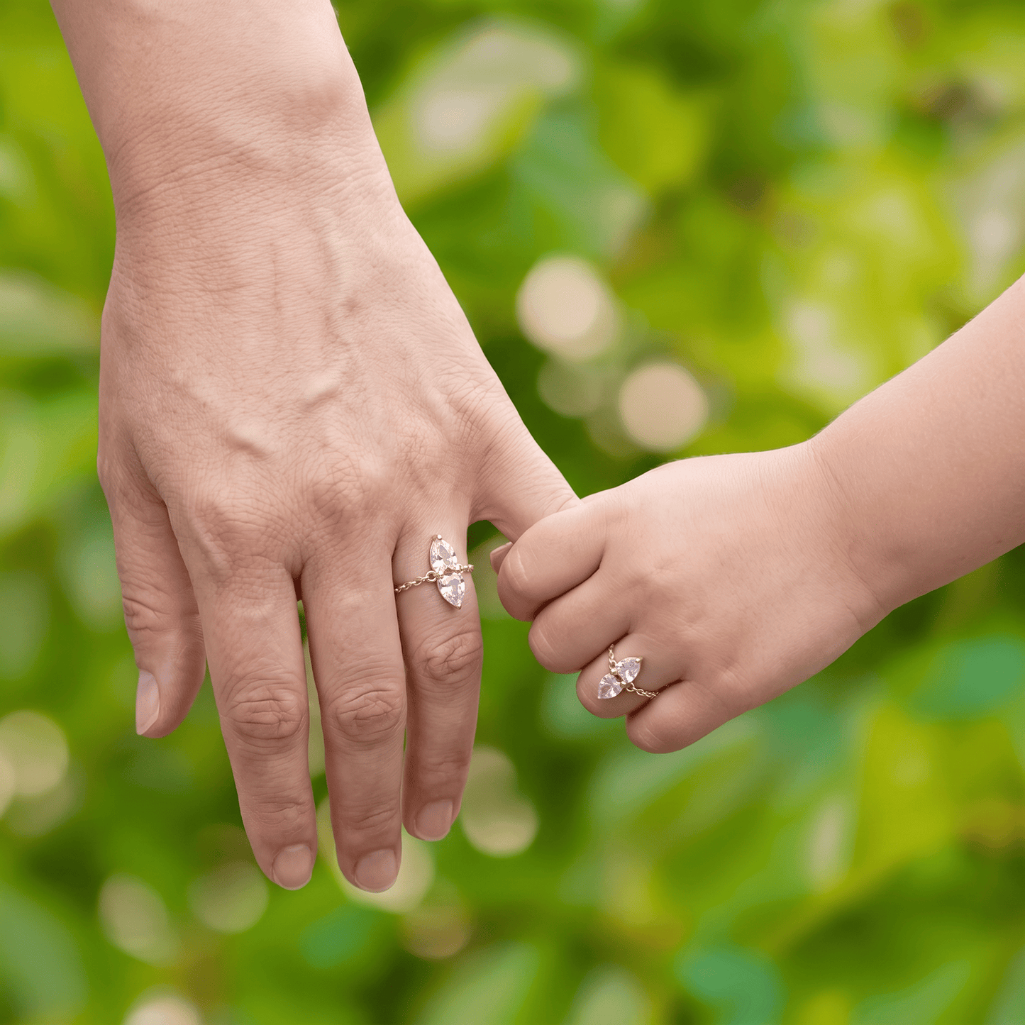 Mom & Daughter Matching Heart Ring