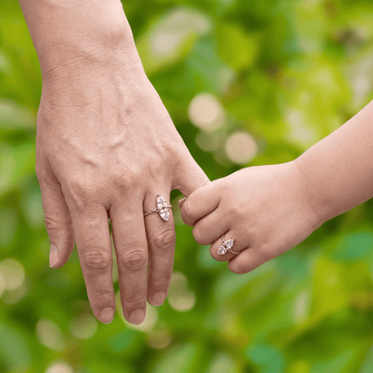 Mom & Daughter Matching Heart Ring