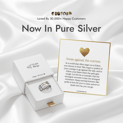 Swim Against The Current Ring - Pure Silver