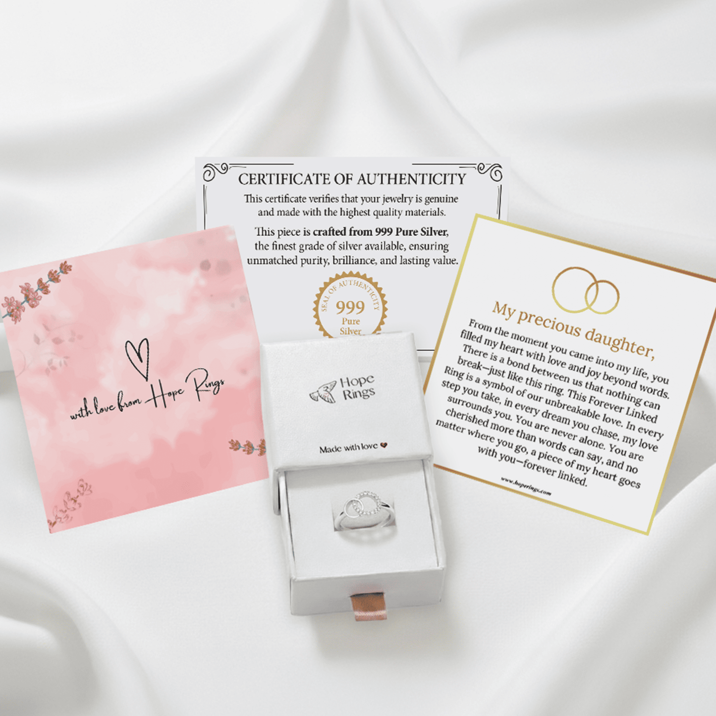 To My Daughter - Forever Linked Ring (Pure Silver)