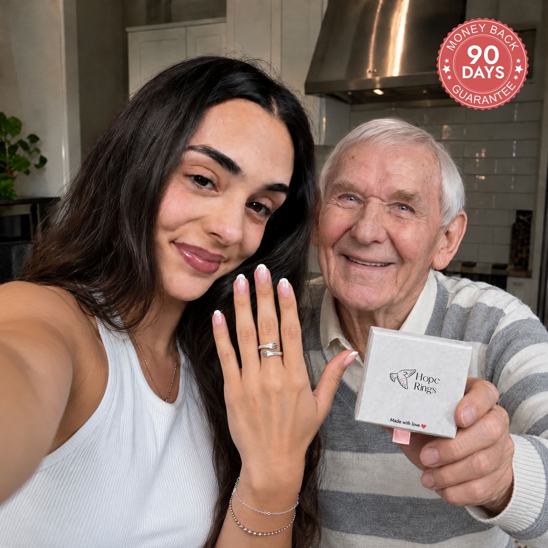 The To My Granddaughter Hug Ring
