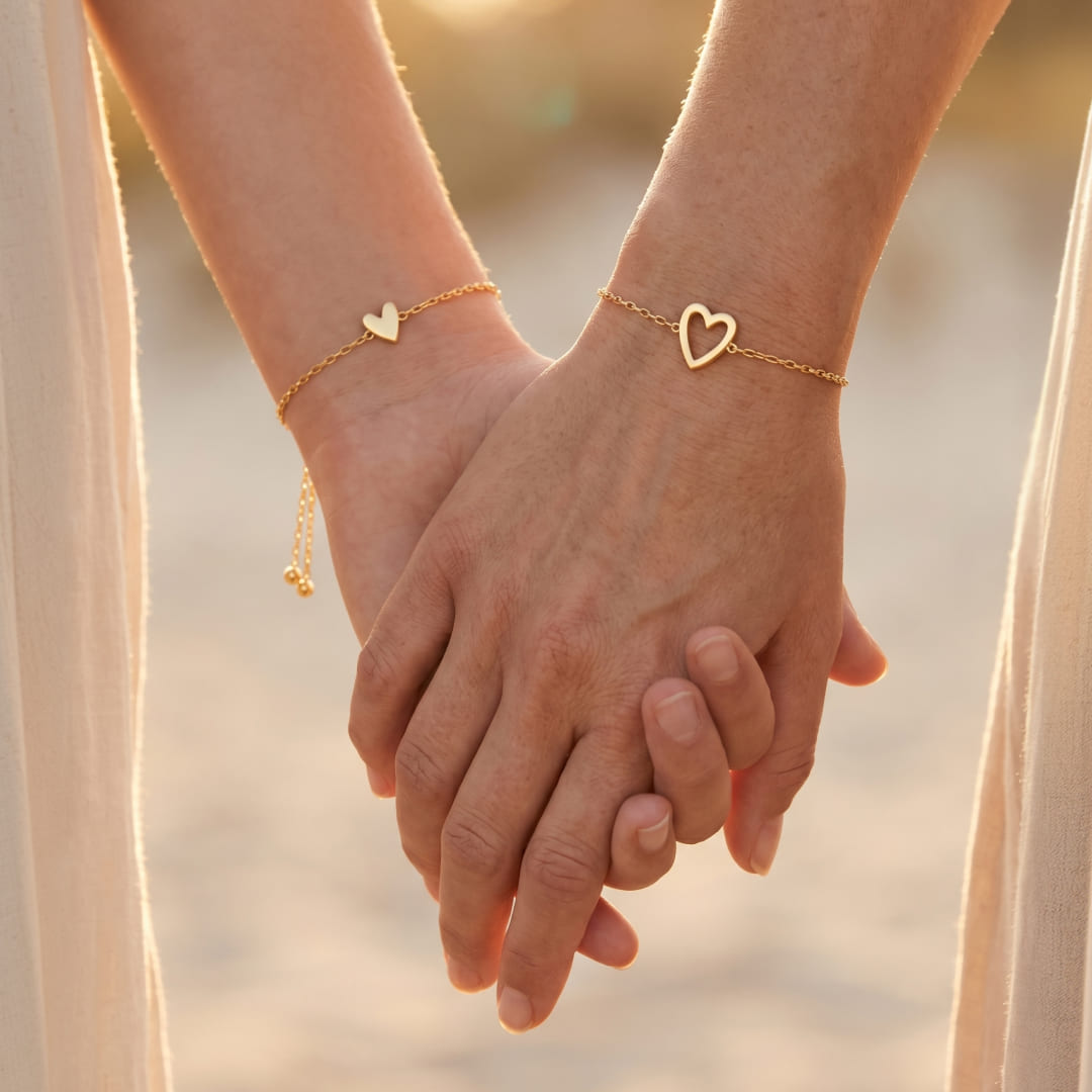 Mom & Me Matching Heart Bracelets